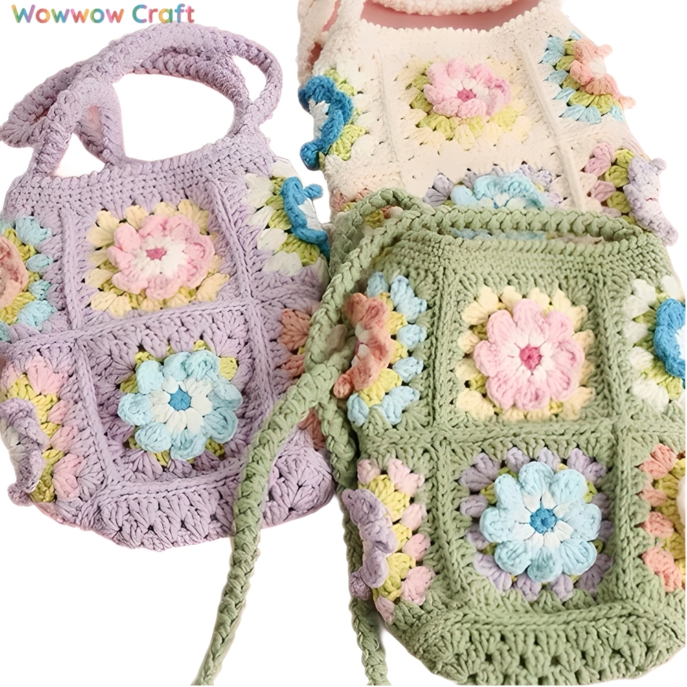 Crochet Granny Square Mini Crossbody Bag - Crochet Shoulder Bags,handmade crochet bags, custom amigurumi dolls, woven tote bags, eco-friendly gifts, unique crochet toys, organic yarn crafts, personalized crochet, handmade plushies, boho crochet accessories, sustainable handmade gifts